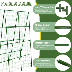 PHENEAHILL trellis provides heavy-duty support for cucumbers and climbing plants in outdoor gardens.