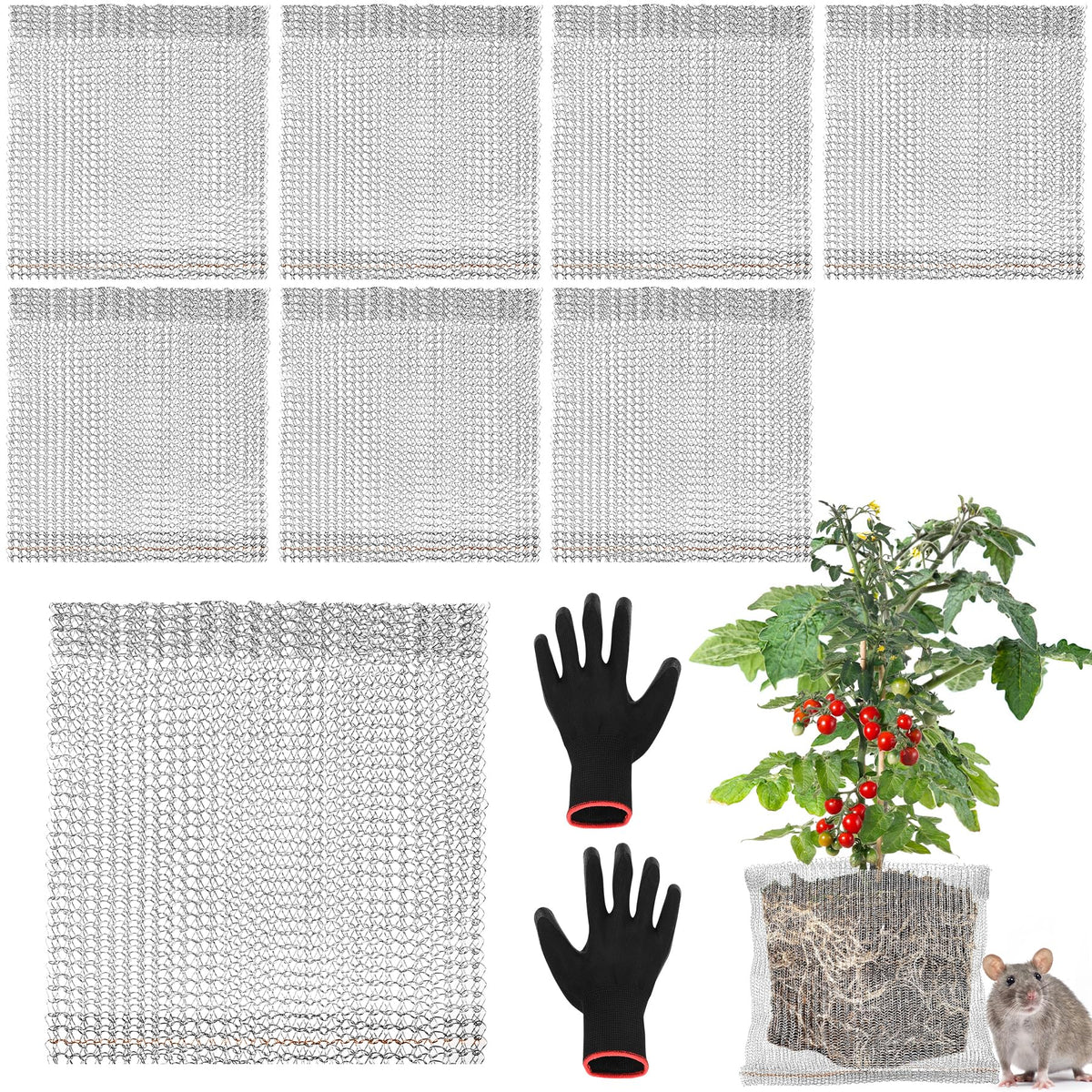 Phepetroll 8-pack 5-gallon root guard baskets ready for garden installation.