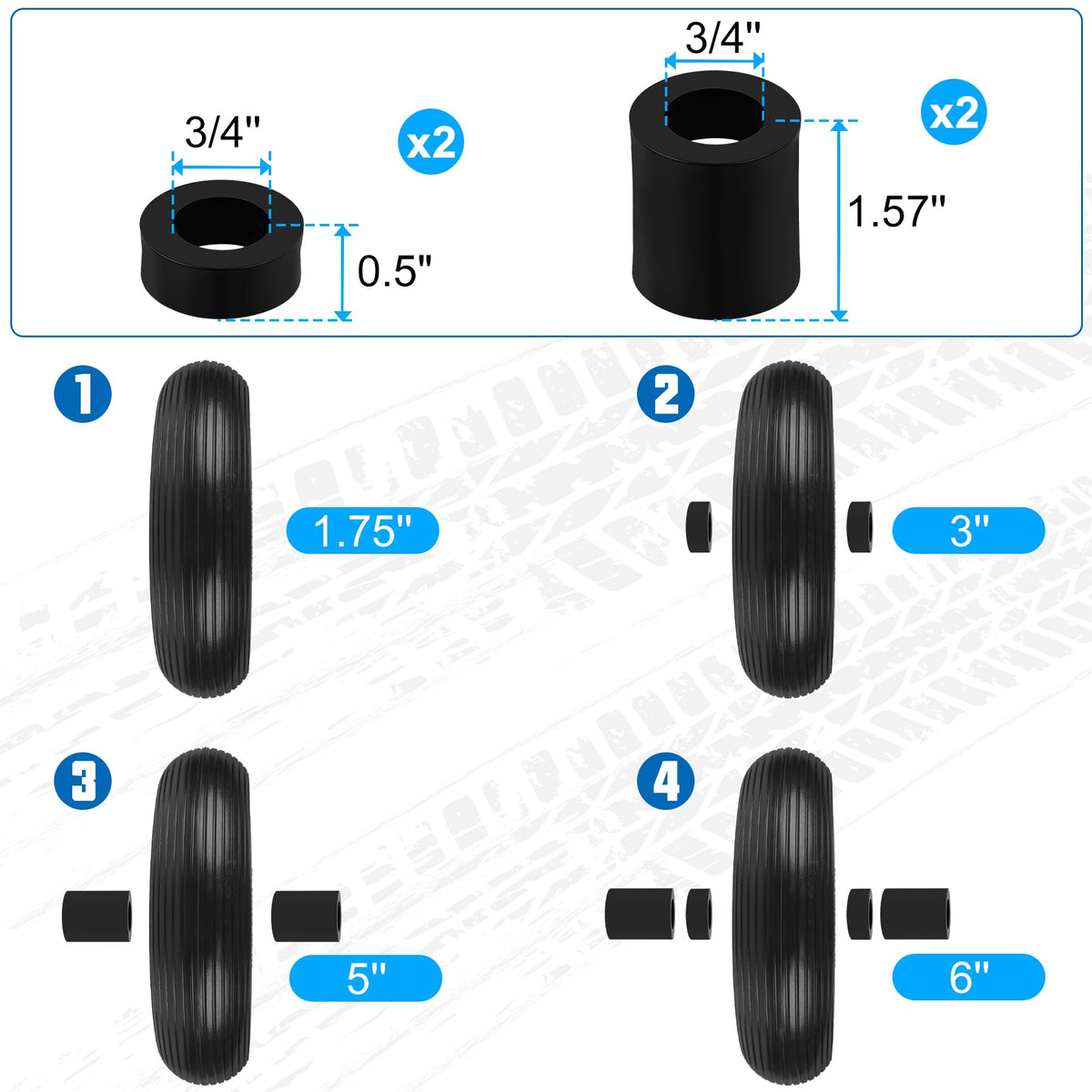 phepetroll bearing options 5/8 inch and 3/4 inch for compatibility