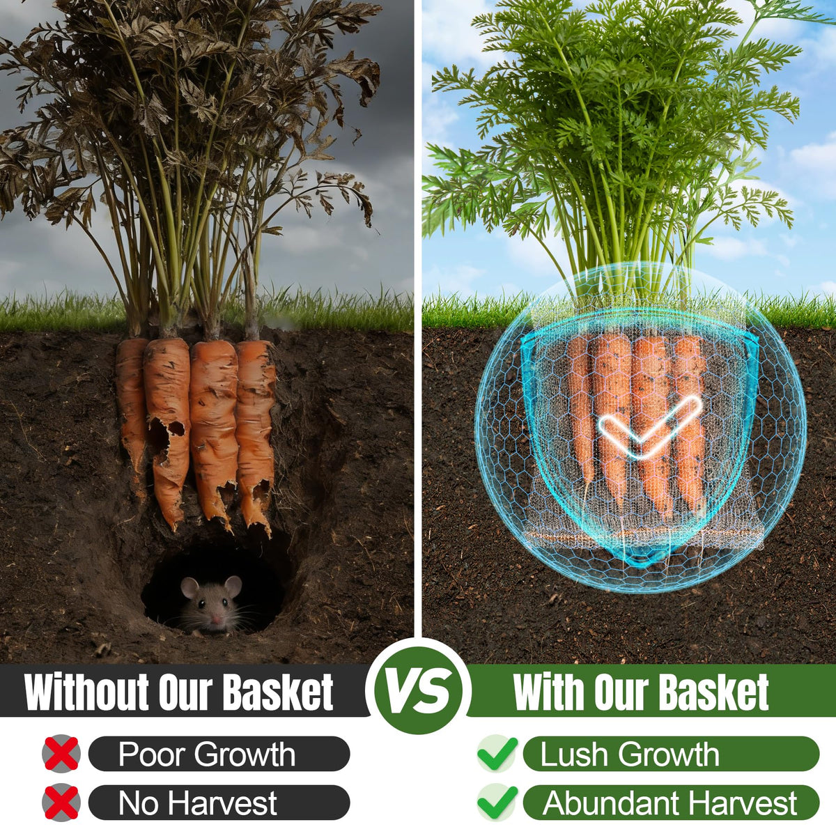 Phepetroll easy-install root protection basket with soil edges for full coverage.