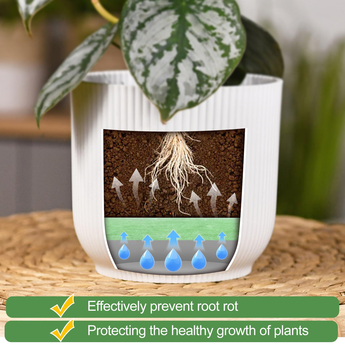 Cut-to-fit phepetroll filler adapts to any pot size.