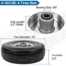 Phepetroll solid 10-inch tire with enhanced tread design for grip.