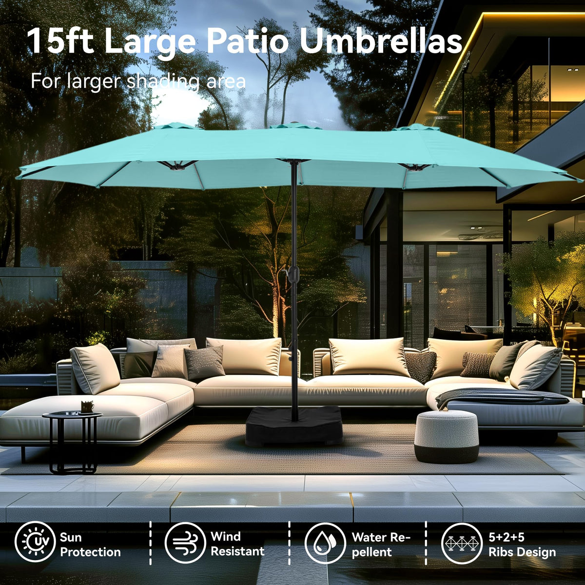 PHI VILLA 15x9 feet dimensions suit large outdoor spaces.