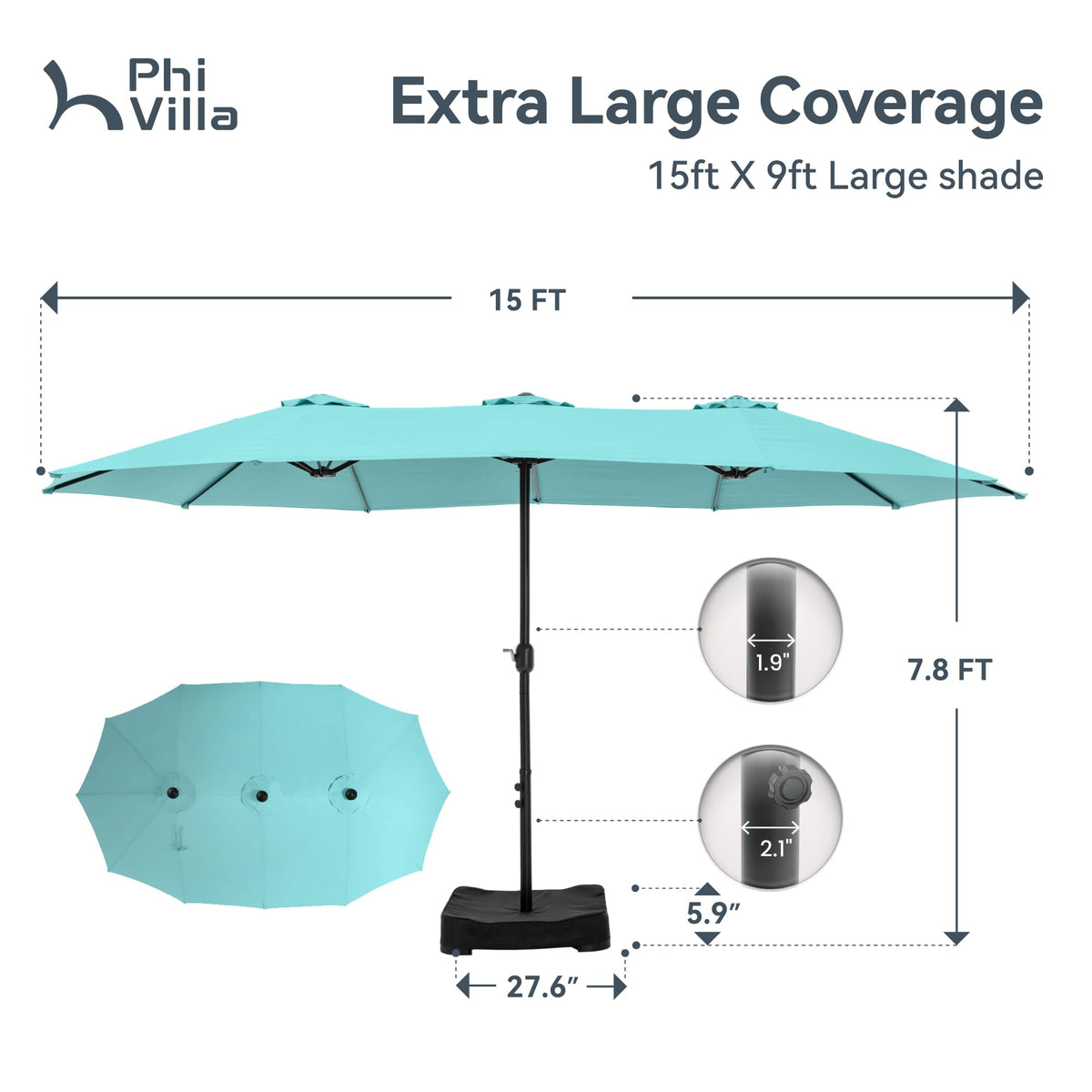 PHI VILLA easy-crank operation for effortless opening and closing.