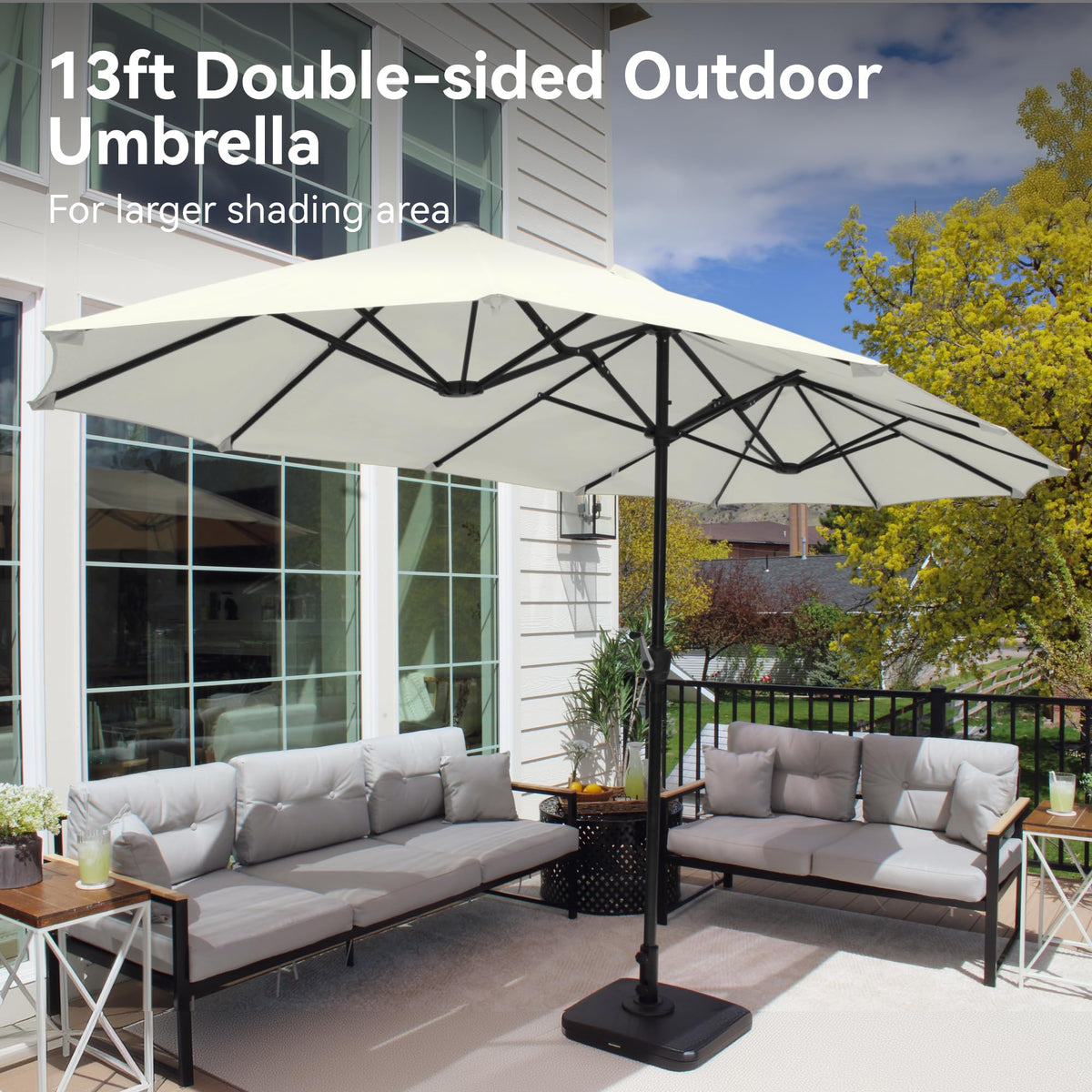PHI VILLA fade-resistant polyester canopy maintains color integrity