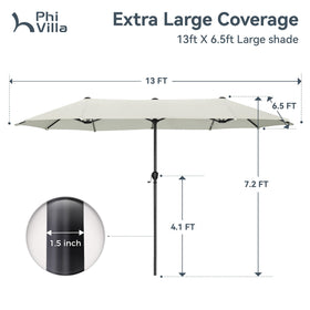 PHI VILLA twelve-rib frame adds strength for windy days