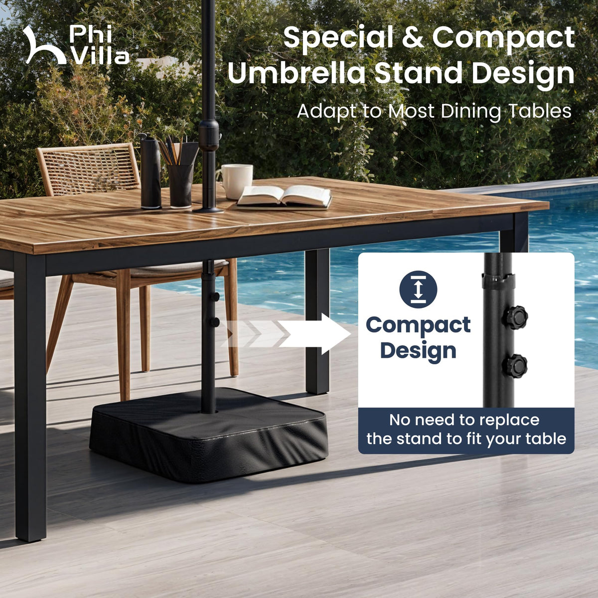 PHI VILLA UV-resistant fabric blocking sun while keeping colors vibrant.