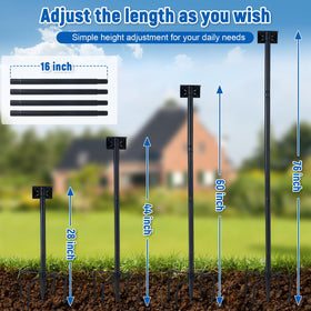 Phikrou durable black powder-coated finish resists rust and UV fading.
