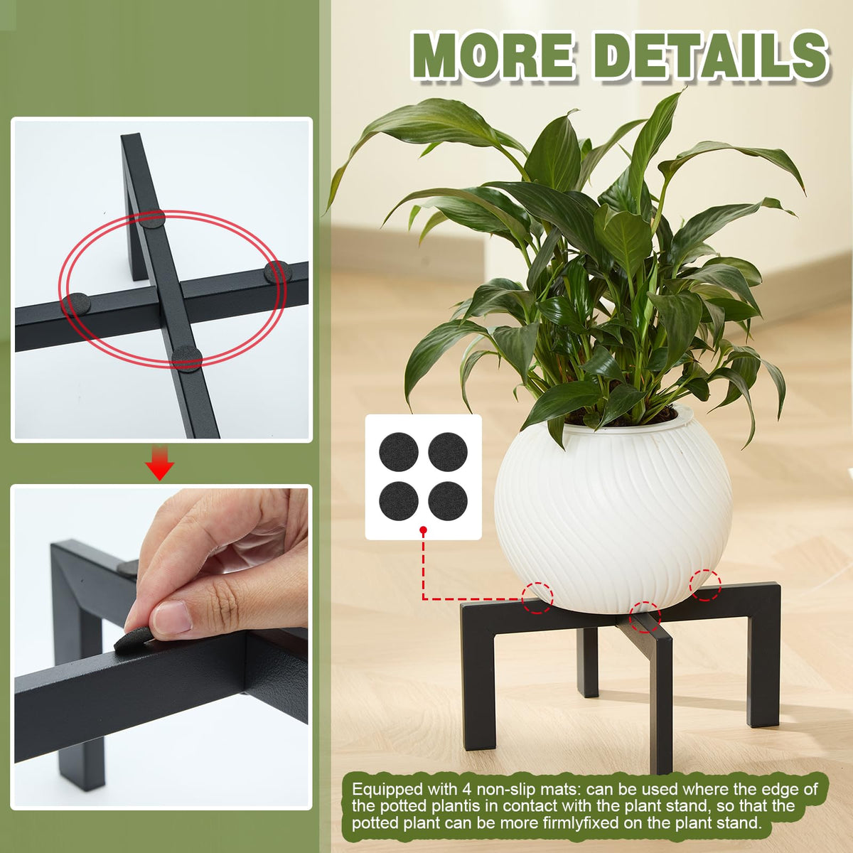 Phikrou non-slip silicone pads prevent floor scratches while stabilizing pots.