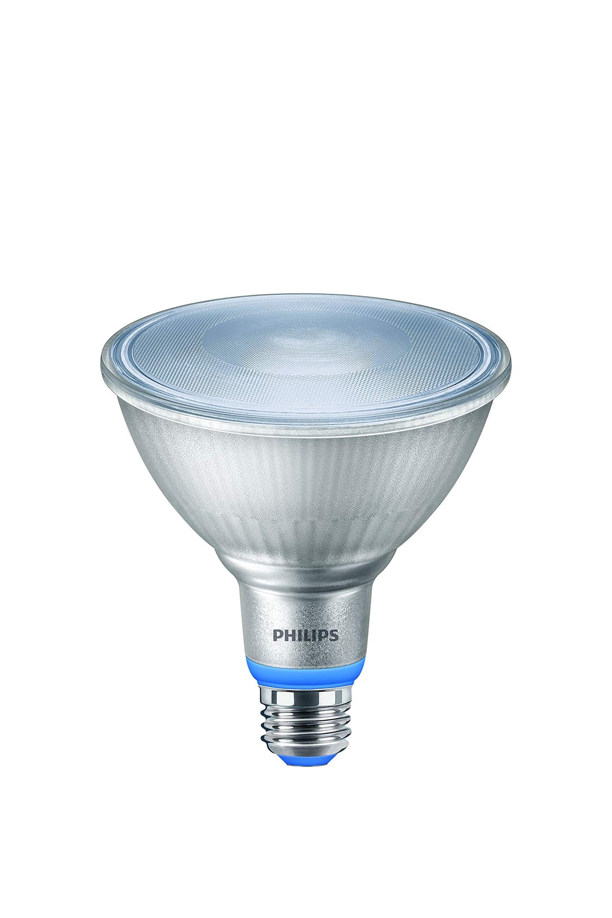 Philips LED PAR38 bulb close-up highlighting compact grow light for healthy plant growth.