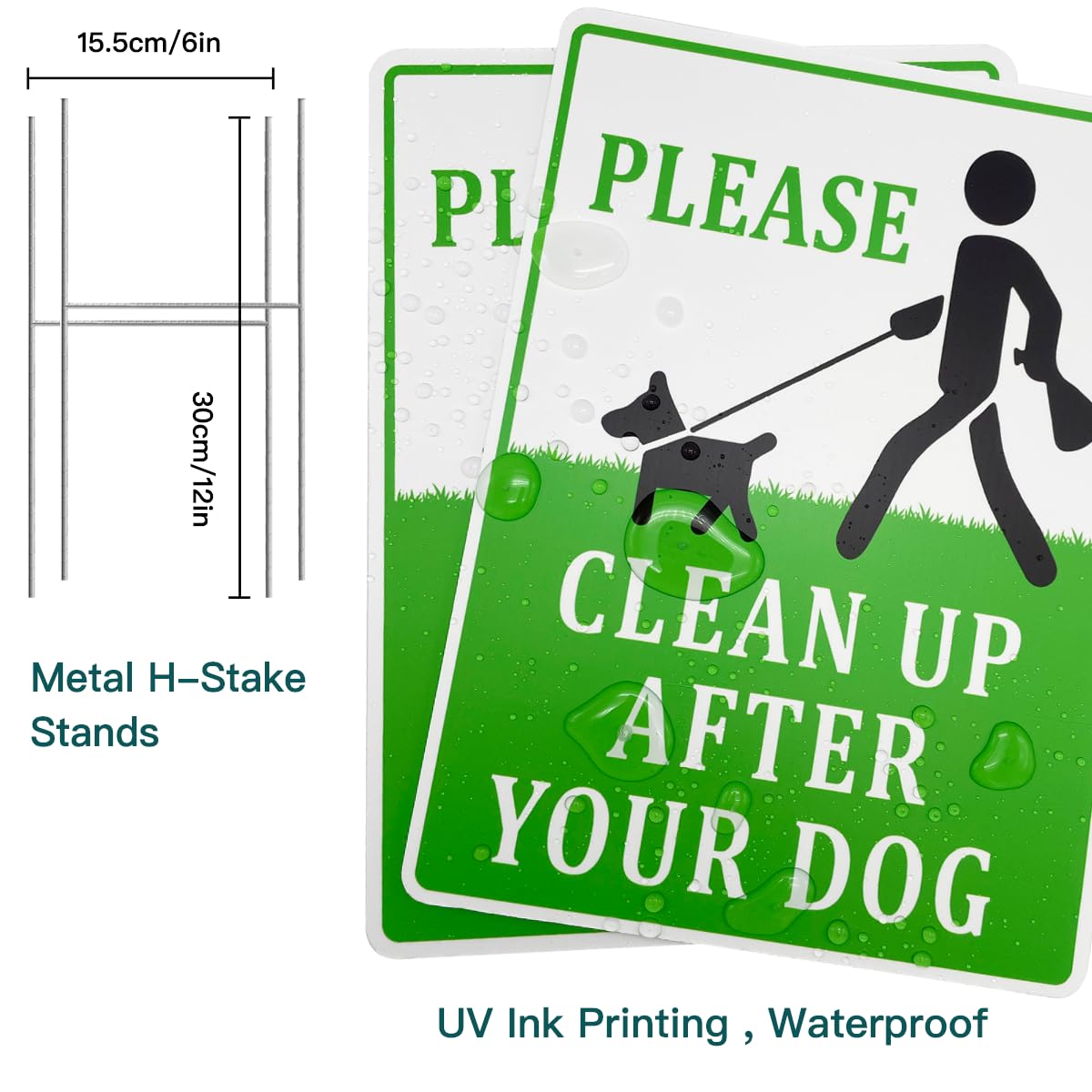 Philoch metal H-stake keeps the dog sign sturdy in lawn and weather