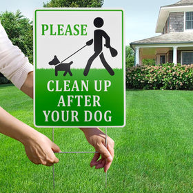 Philoch outdoor pet care sign 12x9, two-pack for gardens and lawns