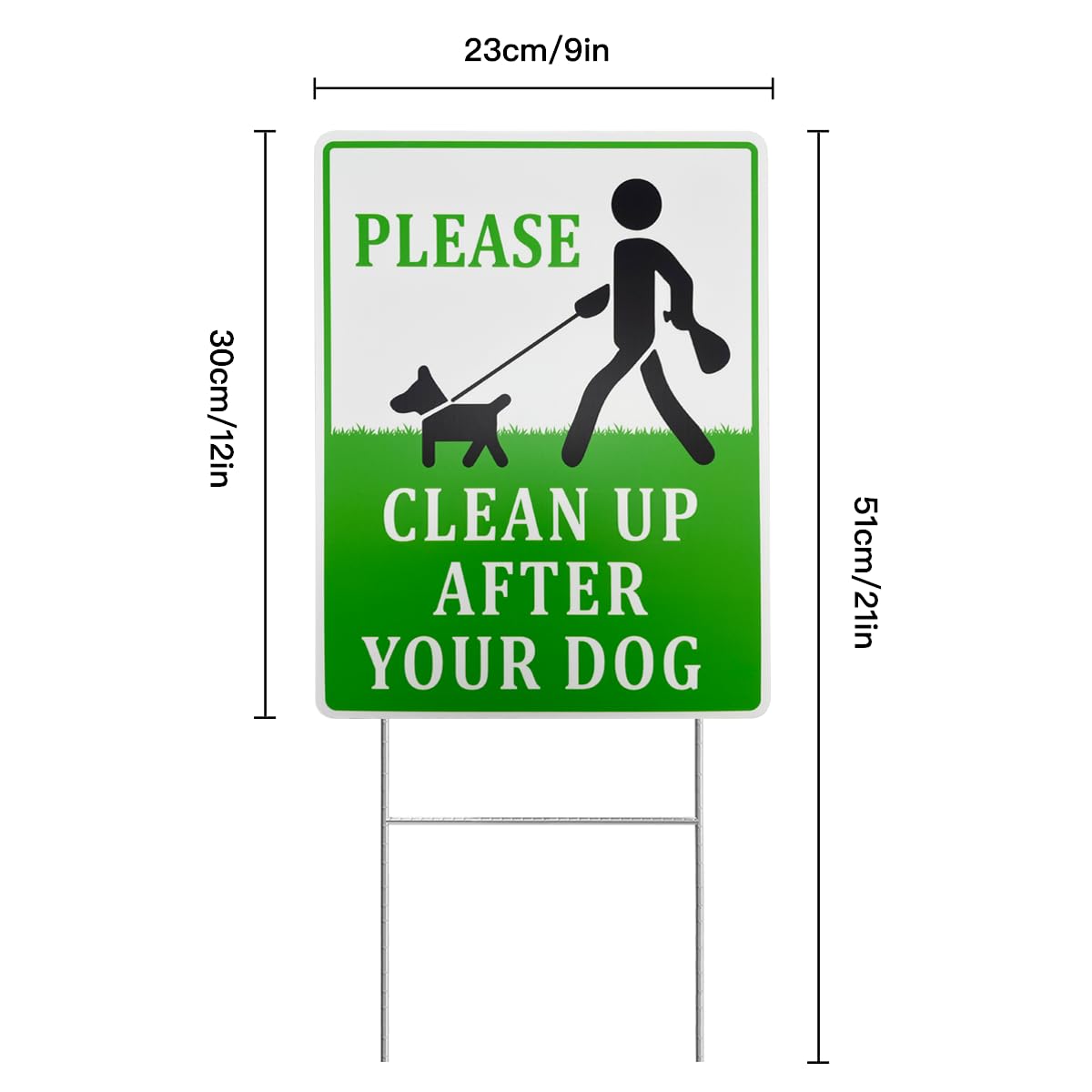 Philoch yard sign double-sided readable from all angles for dog waste reminders