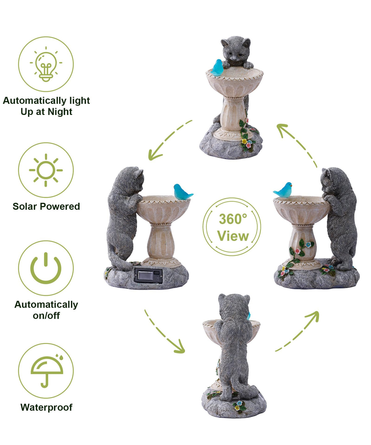 Philodwell cat statue features hand-painted finish