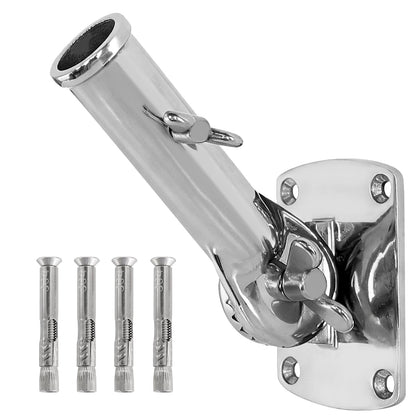 PHITRIC 316 stainless flag pole holder mounted on exterior wall for durable outdoor display