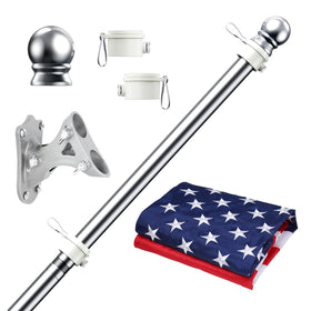 PHITRIC 5ft flag pole kit assembly shows quick setup for home lawn