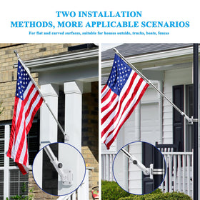 PHITRIC heavy-duty flag holder supports 1 inch poles securely