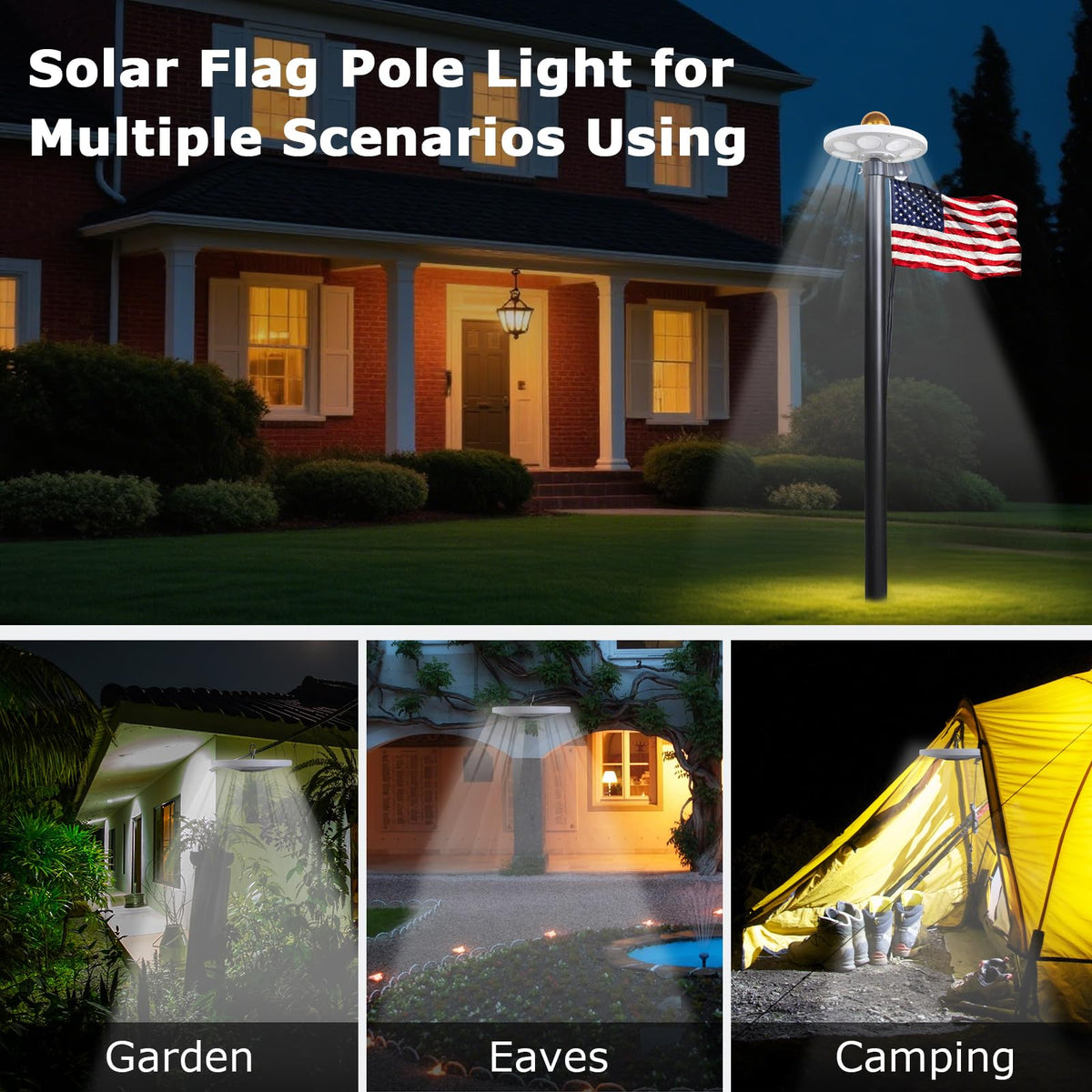PHITRIC night illumination enhances flag display with minimal maintenance.