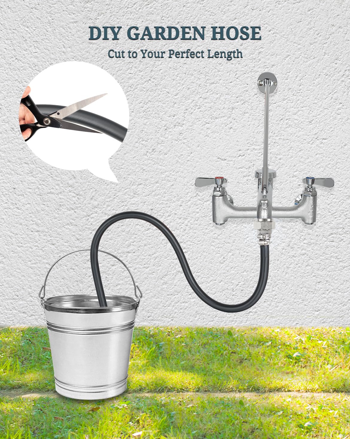 Phivan mop sink hose 47-inch length for compact setups