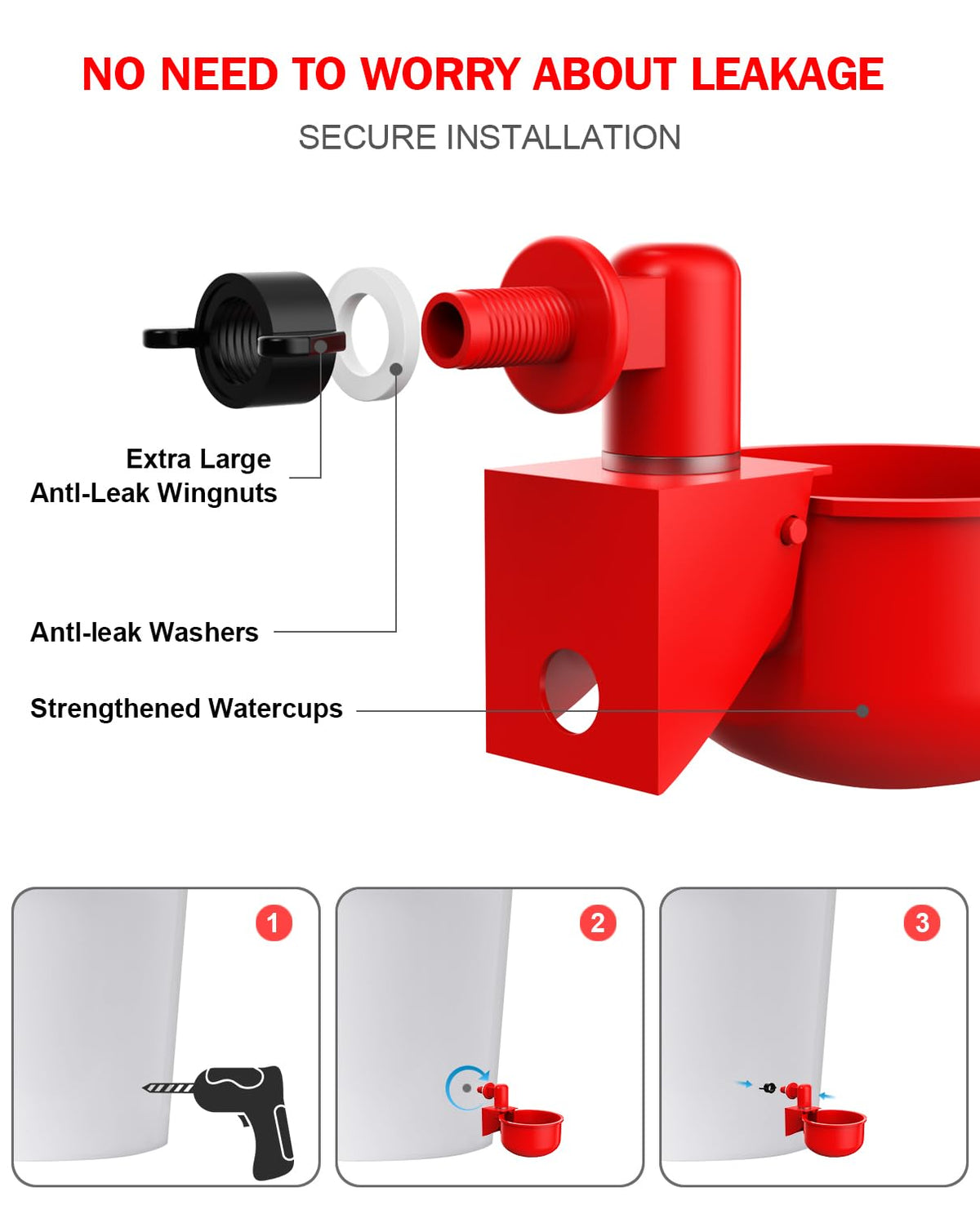PHOEGRAY cups designed for 5-gallon buckets enabling automatic refill.