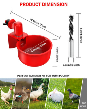 PHOEGRAY automatic chicken water cups leakproof design preventing spills in poultry setup.