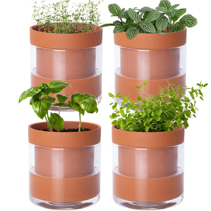 Phoenix Vine 4-inch self-watering planter outer view for easy moisture control.