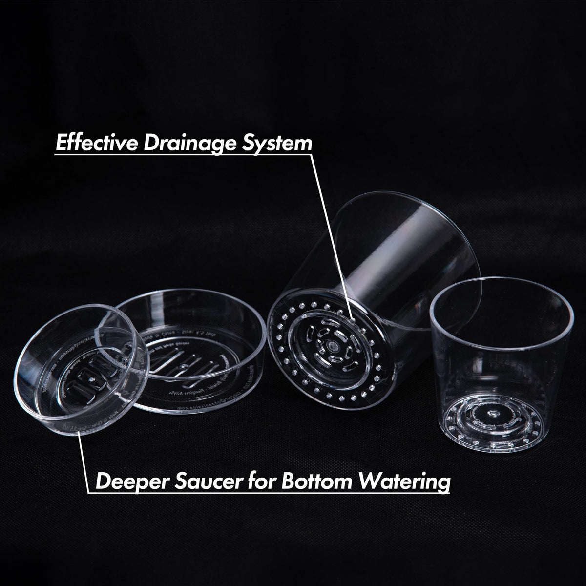 Phoenix Vine deep saucer captures excess water for tidy spaces.