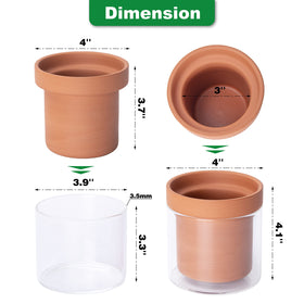 Phoenix Vine dimension guide shows 4-inch diameter and 4.1-inch height.