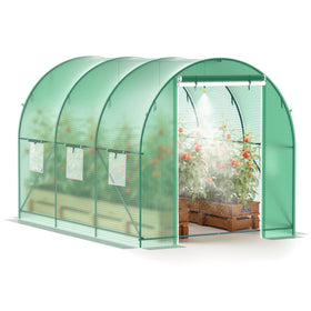 Phonjoroo greenhouse frame close-up showing galvanized durability for sturdiness.