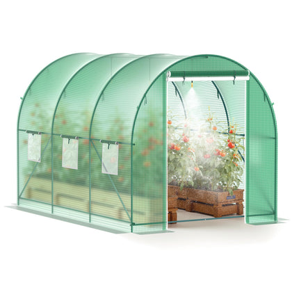 Phonjoroo greenhouse frame close-up showing galvanized durability for sturdiness.