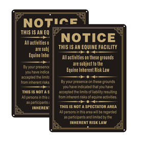Phyabe Equine Liability sign 14x10 front view shows durable rust-free aluminum for outdoor barns.