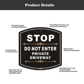 Phyabe reflective UV-coated driveway sign increases nighttime visibility.