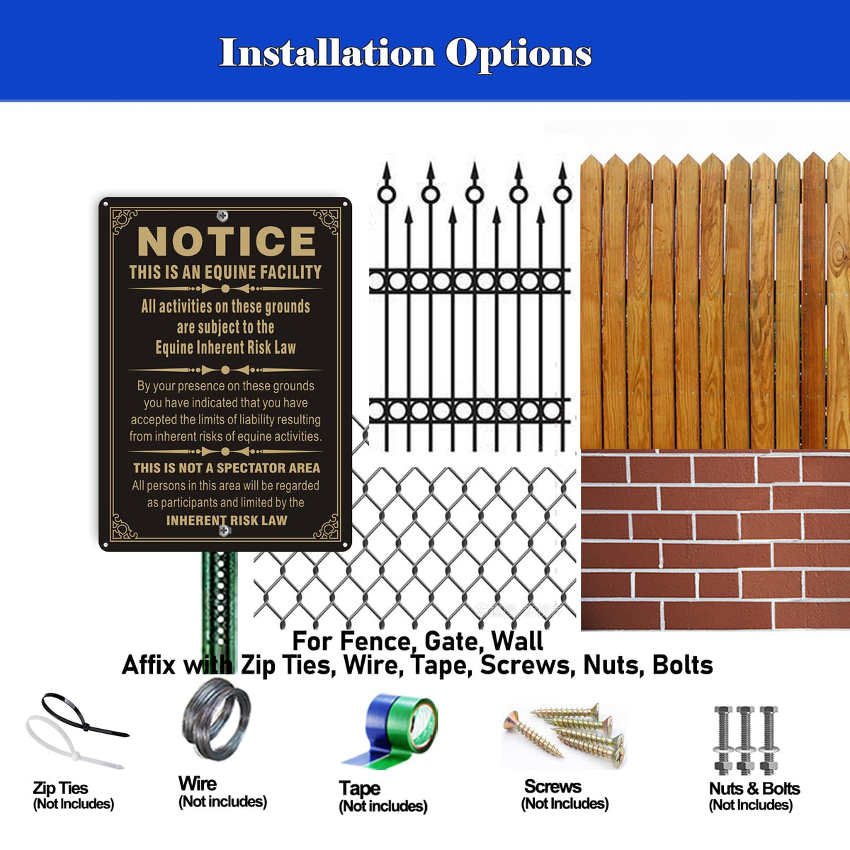 Phyabe sign with pre-drilled holes facilitates secure mounting anywhere outdoors.