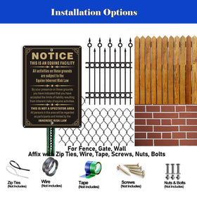 Phyabe sign with pre-drilled holes facilitates secure mounting anywhere outdoors.