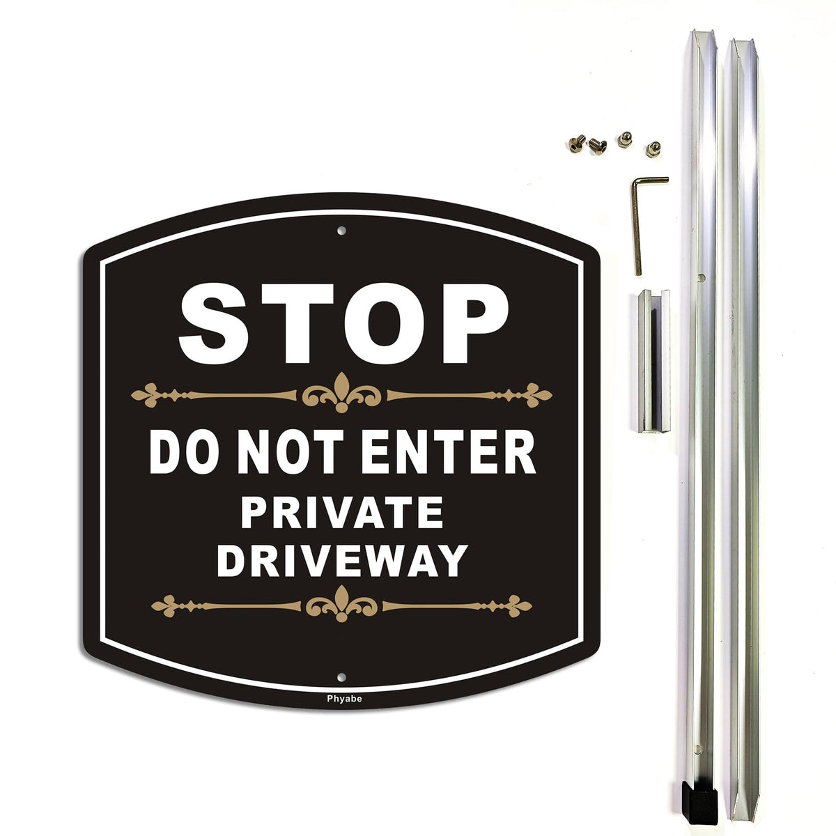 Phyabe Stop Do Not Enter driveway sign with stake improves outdoor visibility for private driveways.