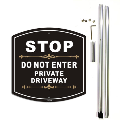 Phyabe Stop Do Not Enter driveway sign with stake improves outdoor visibility for private driveways.