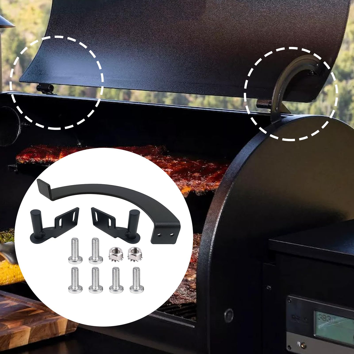 PHYESUVIN baked-paint finish metal resists wear on grill components.