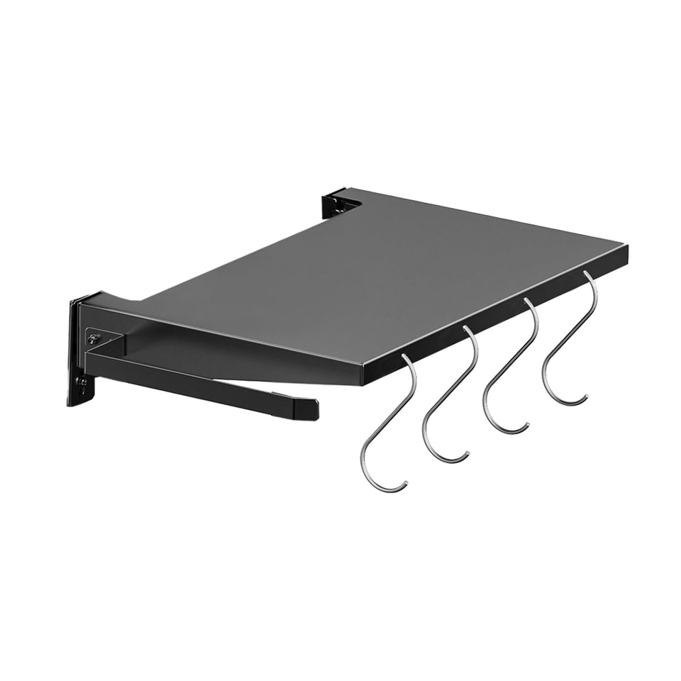 PHYESUVIN foldable griddle side shelf attached to Blackstone 28 inch griddle showing added storage.