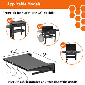 PHYESUVIN griddle caddy with paper towel holder and hooks for tools.