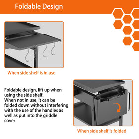 PHYESUVIN sturdy paint-coated material resists heat and rust for outdoor grilling.