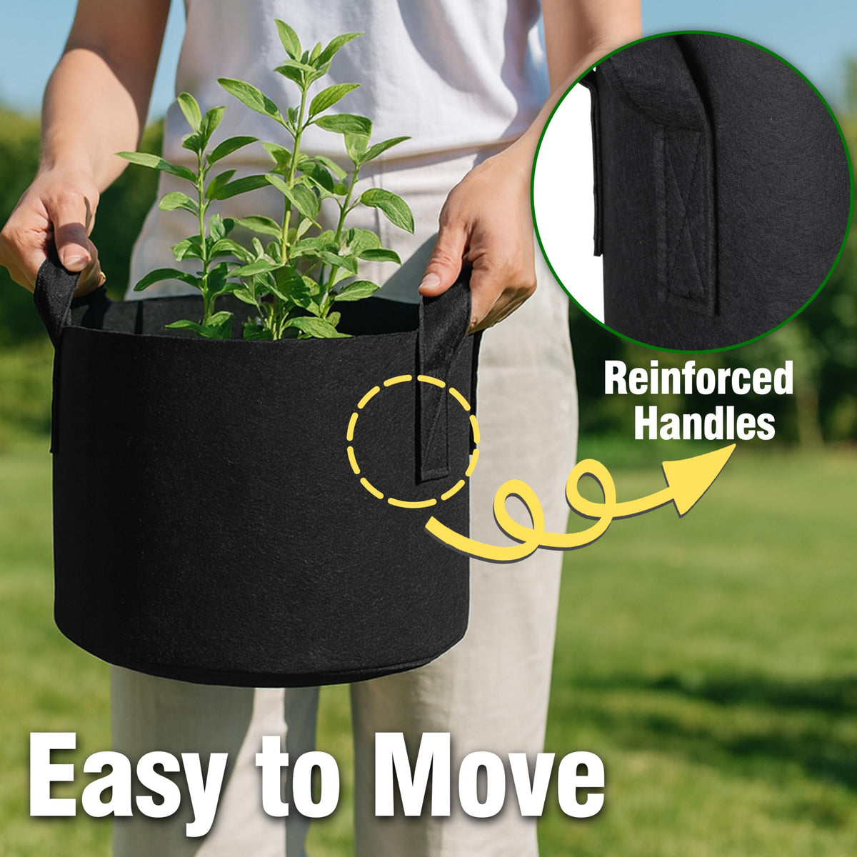 PHYEX versatile grow bags suit vegetables, herbs, and decorative plants.