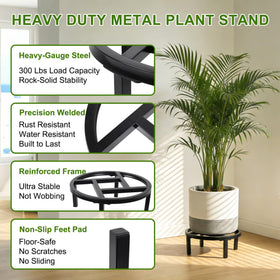 Phyluckny heavy-duty metal plant stand supports large pots without wobble