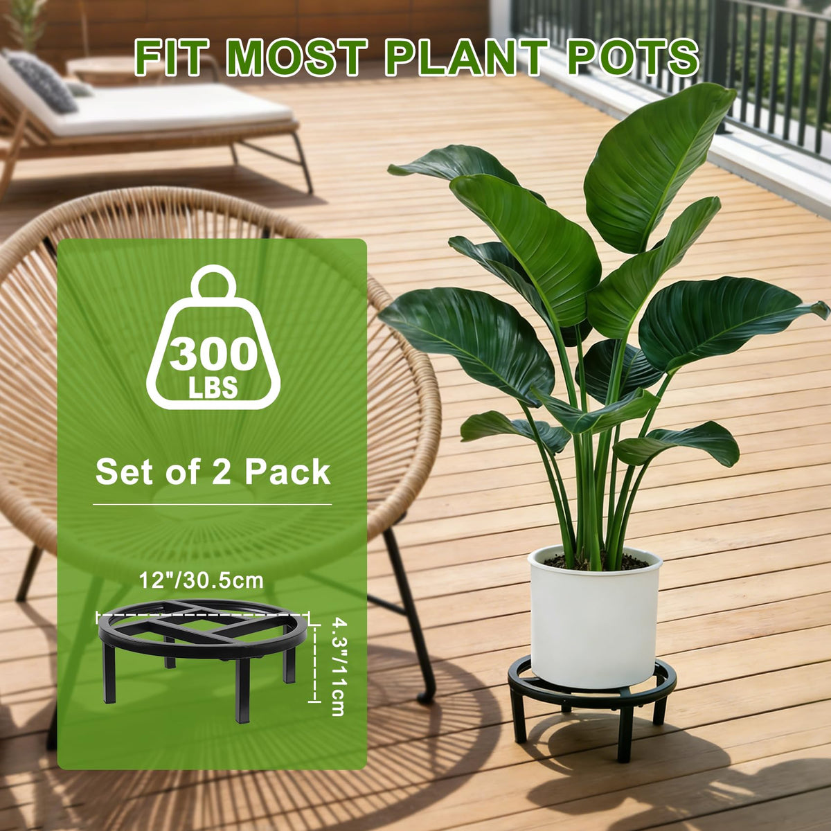 Phyluckny large-pot holder fits medium to large planters securely