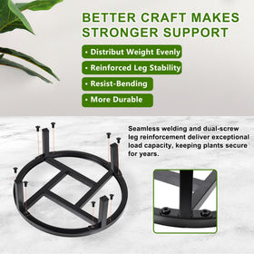 Phyluckny rust-resistant black finish protects stands from weather indoors or outdoors