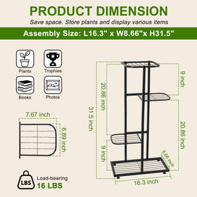 Phyluckny sturdy metal frame plant stand supporting several pots securely
