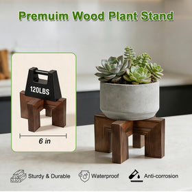 Phyluckny walnut wood plant stand mid century silhouette as chic home accent
