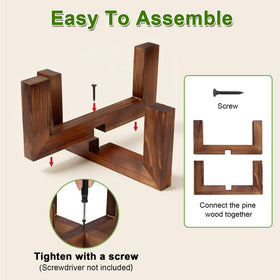 Phyluckny walnut wood plant stand fits 2.5 to 6 inch pots securely