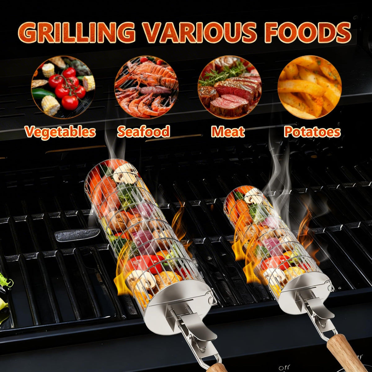 PHYUKEY rolling basket open to load vegetables quickly