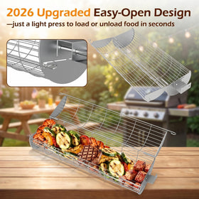 PHYUKEY rolling basket small shrimp for delicate grilling
