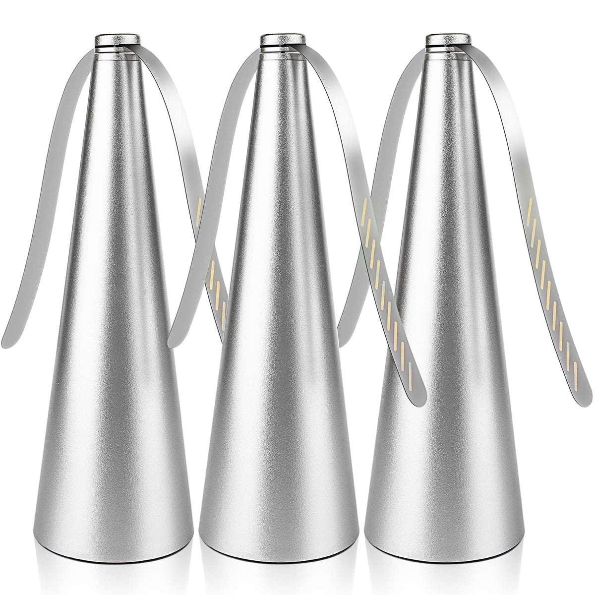 PIAOPIAONIU 3pc fly fans on an outdoor table deter flies from food.